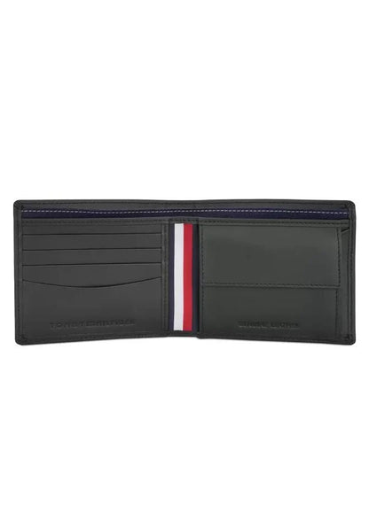 TH Black Leather Wallet For Men