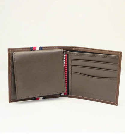 TH Brown Leather Wallet For Men