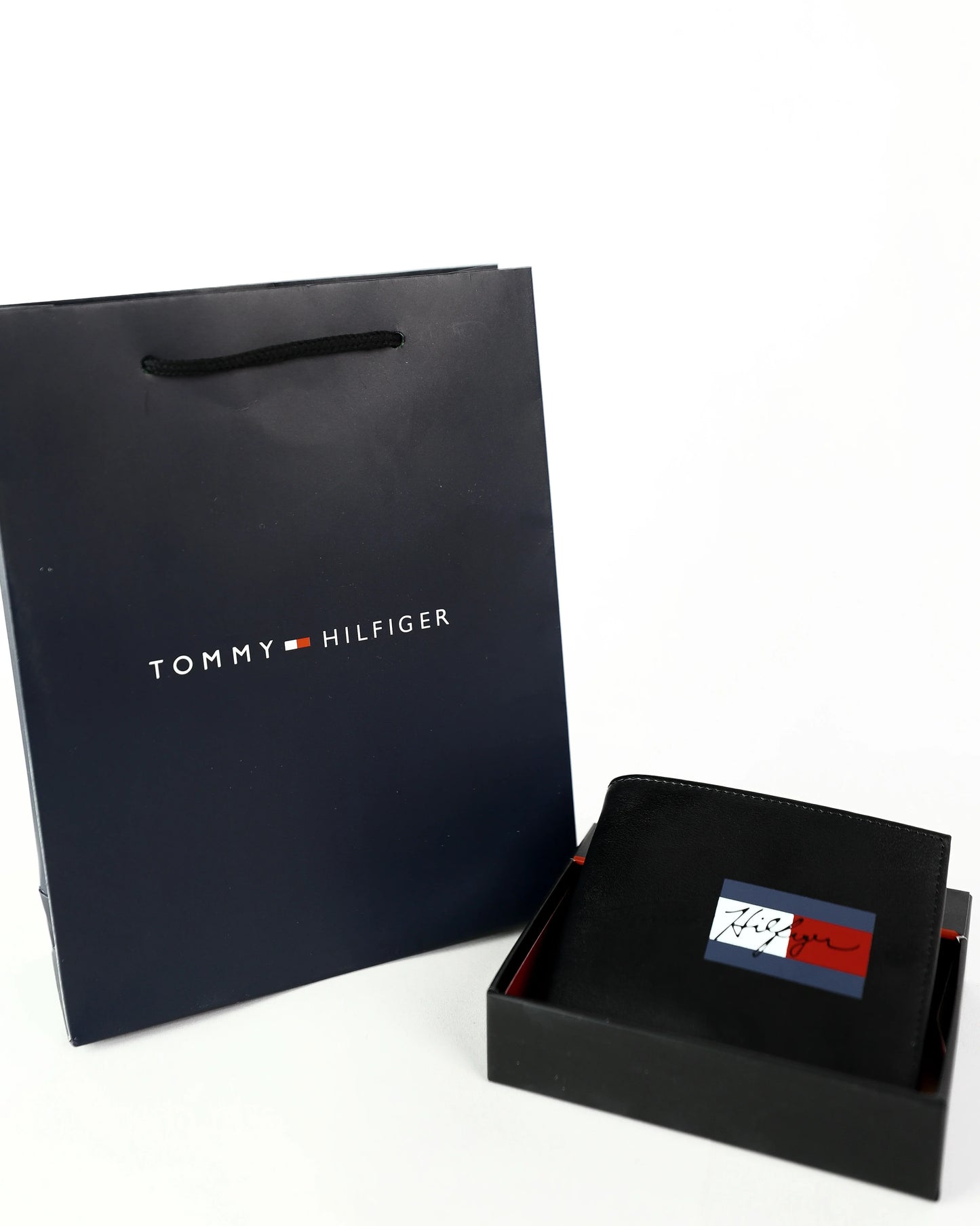 TH Black Leather Wallet For Men