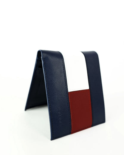 TH Navy Leather Bifold Wallet For Men