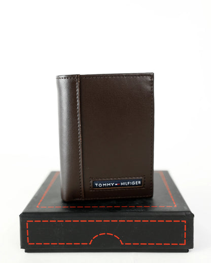 TH Brown Trifold Wallet For Men