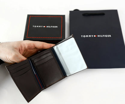 TH Brown Trifold Wallet For Men
