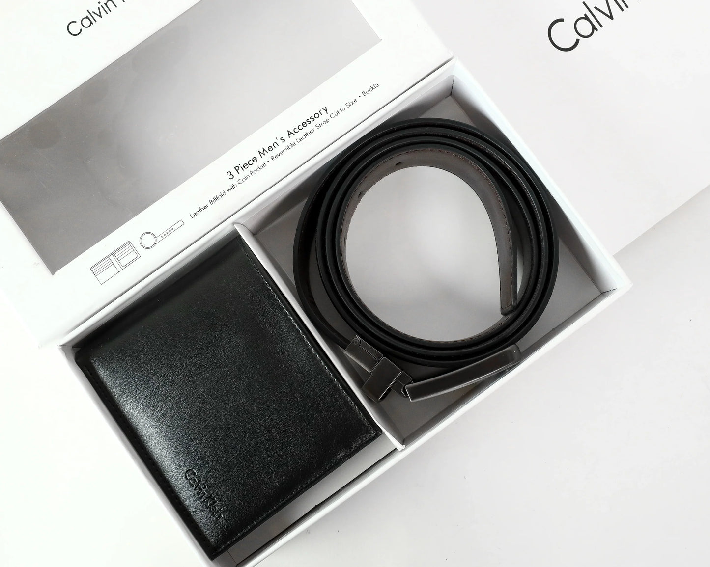 CK Leather Wallet-Belt Set For Men