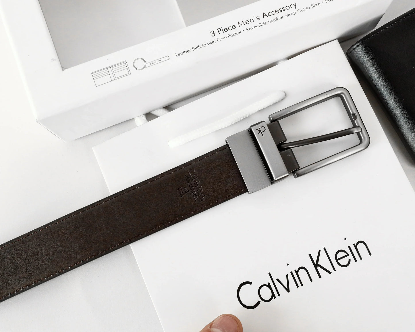 CK Leather Wallet-Belt Set For Men