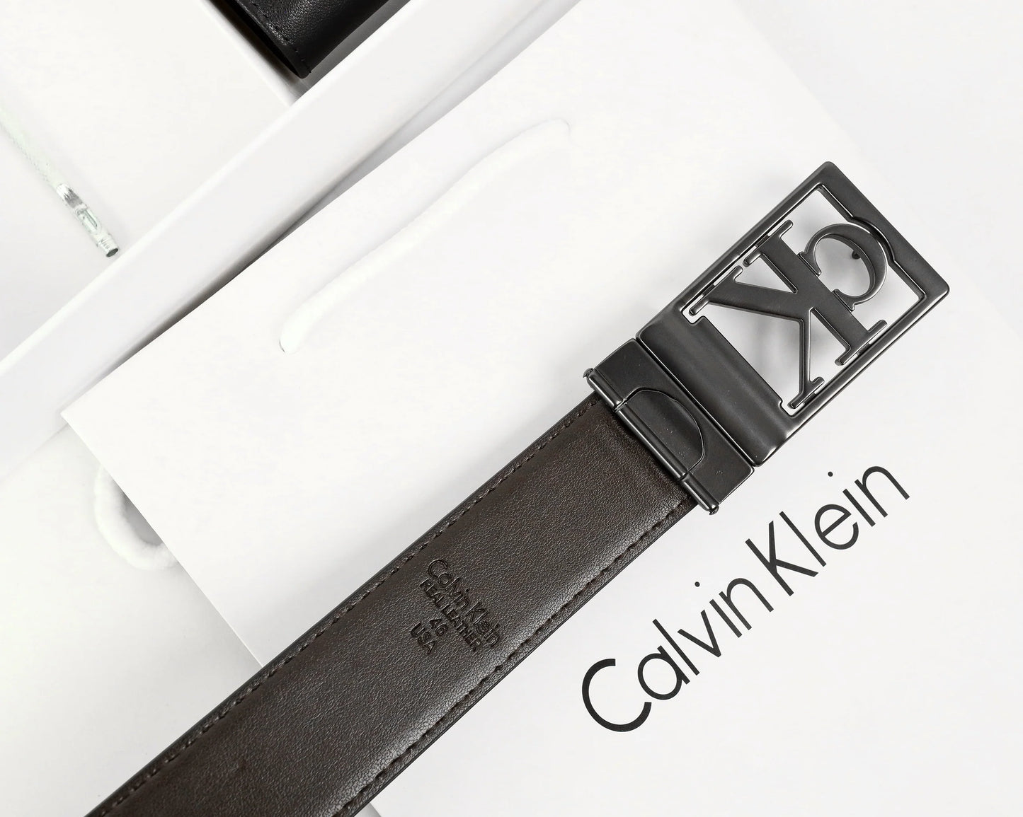 CK Black Leather Wallet-Belt Set For Men
