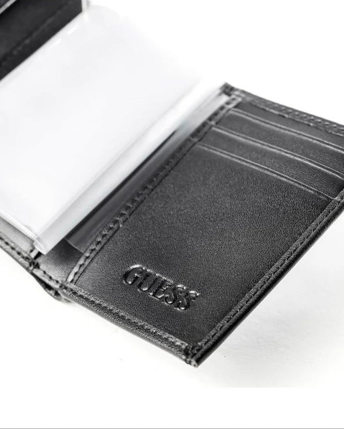 GU Black Trifold Wallet For Men