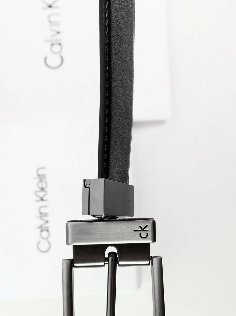 CK Black Leather Wallet-Belt Set For Men