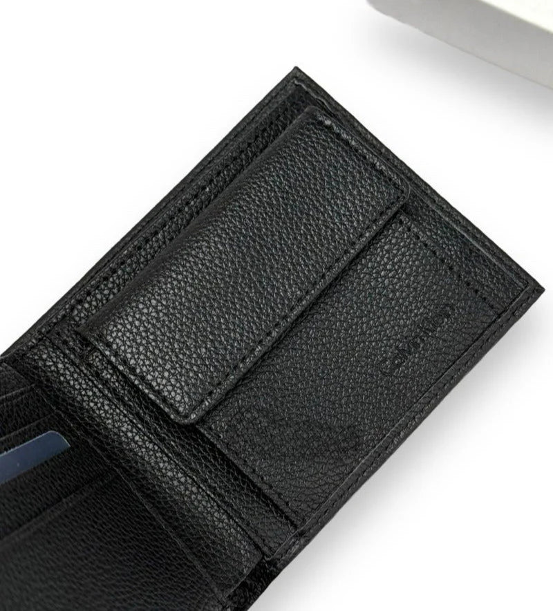 CK Black Leather Wallet-Belt Set For Men