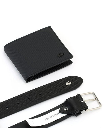 LC Black Leather Wallet-Belt Set For Men