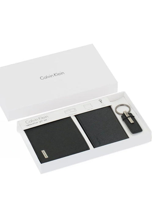 CK Black Wallet-Keychain-Card Holder Set For Men