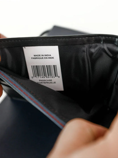TH Black Leather Wallet For Men