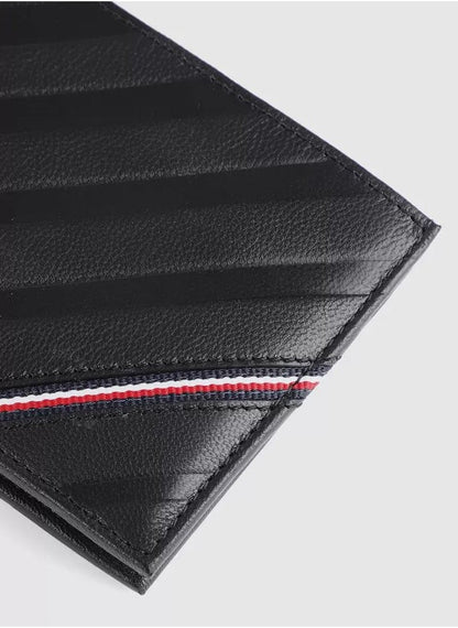 TH Black Leather Wallet For Men
