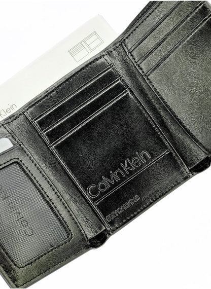 CK Monogram Trifold Black Wallet For Men