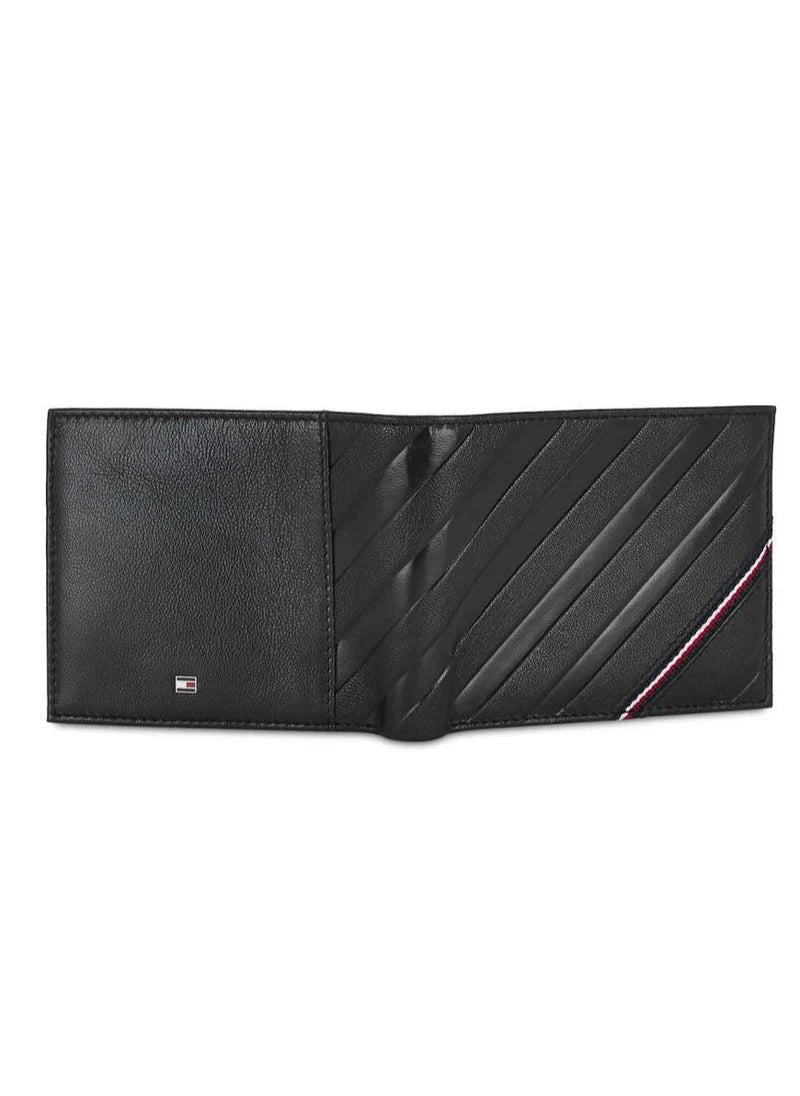 TH Black Leather Wallet For Men