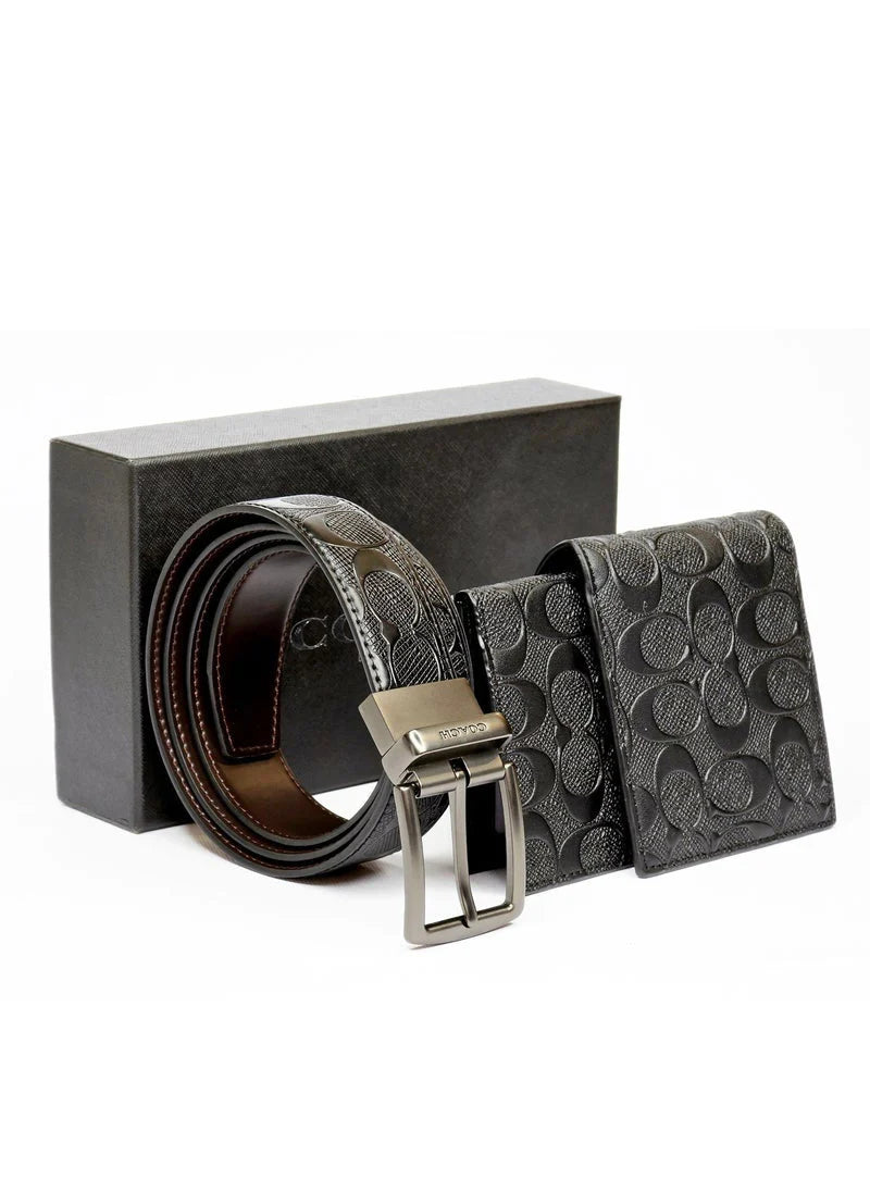 Coach Signature Wallet & Reversible Belt Set For Men