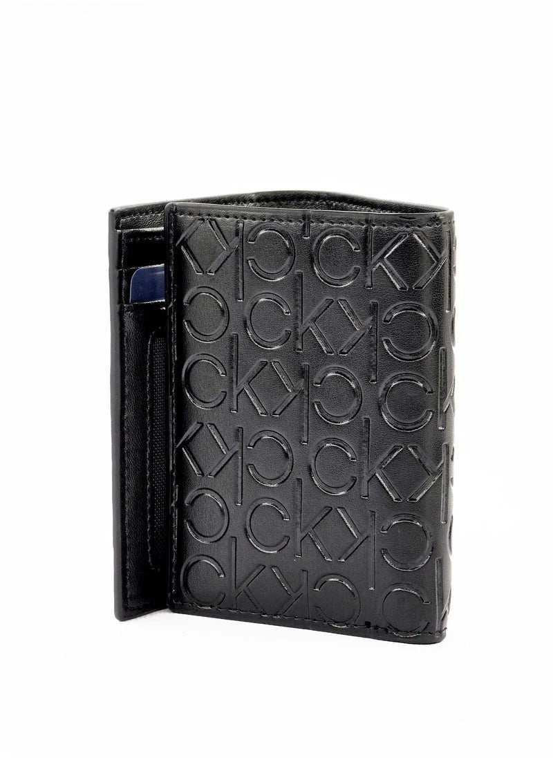CK Monogram Trifold Black Wallet For Men