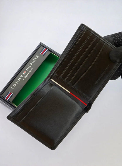 TH Black Leather Wallet