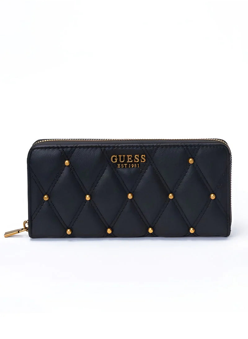 GU Quilted Black Wallet For Women