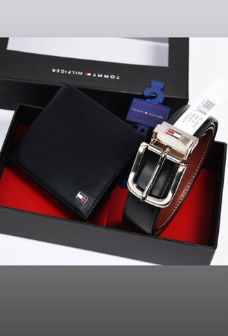 Tommy Hilfiger Men's Wallet and Belt Set