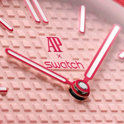 Audemars Piguet x Swatch Royal Pop OTTO ROSSO Unisex Pocket Watch – Pink Dial & Cherry Red Bezel