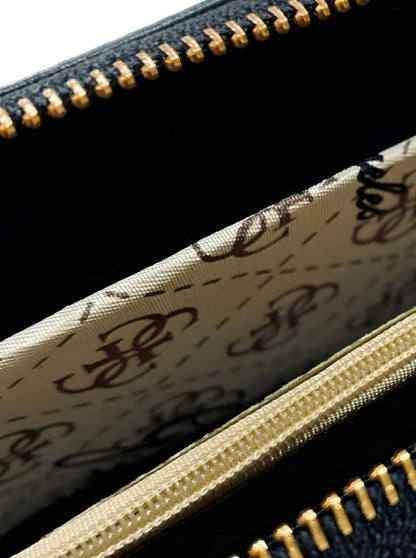 GU Quilted Black Wallet For Women