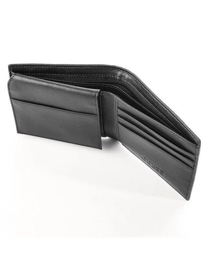 GU Black Leather Wallet For Men