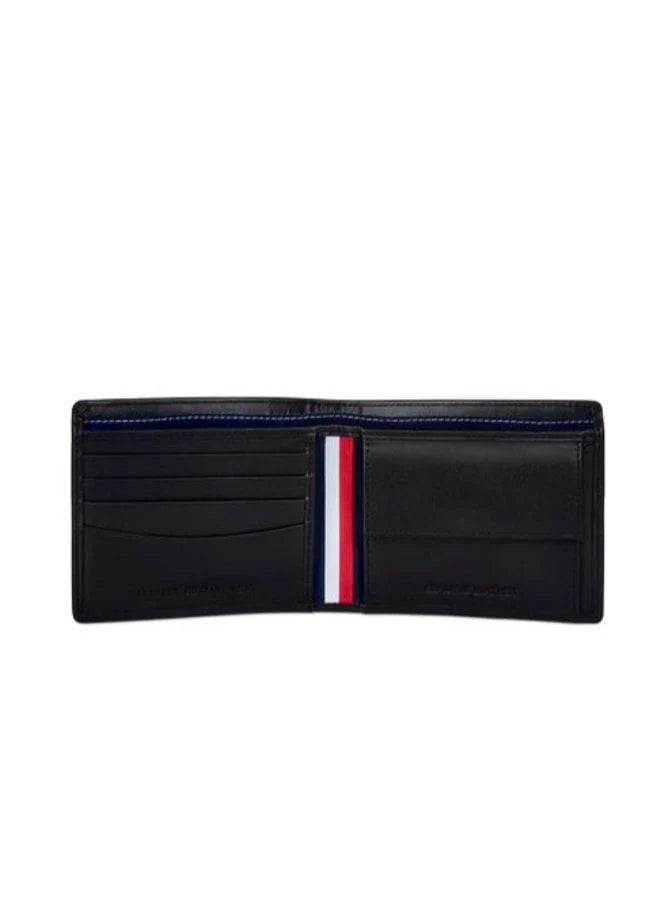 TH Black Leather Wallet For Men