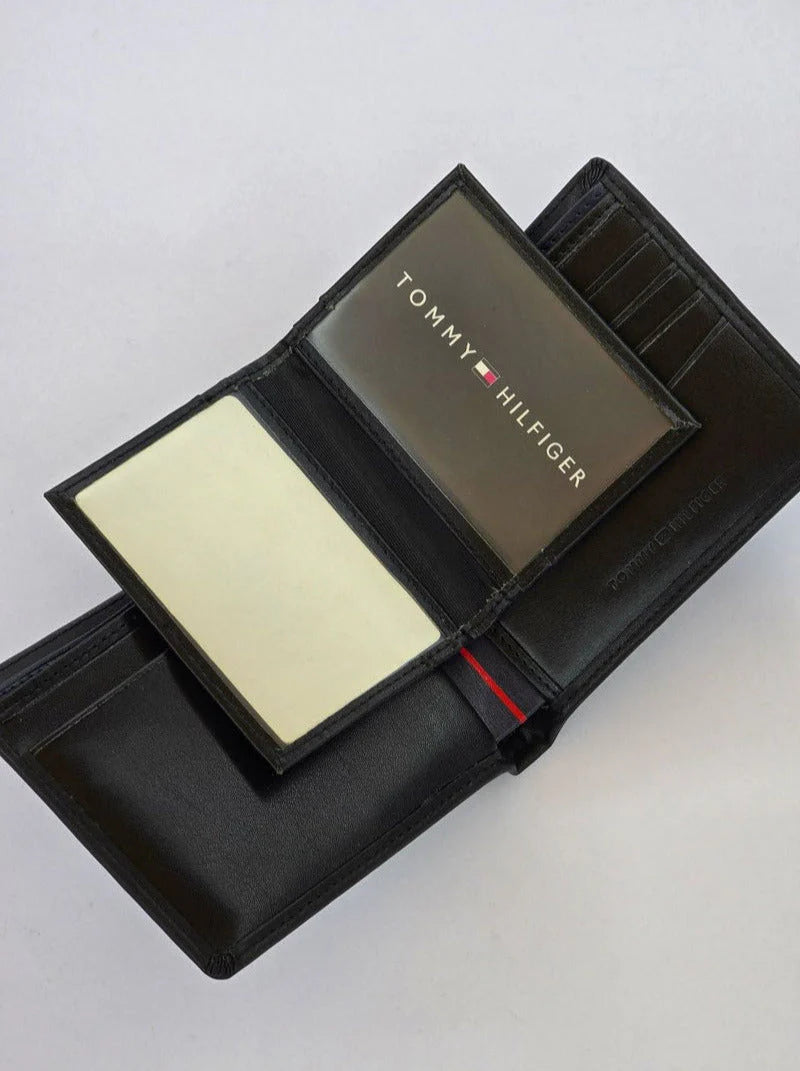 TH Black Leather Wallet