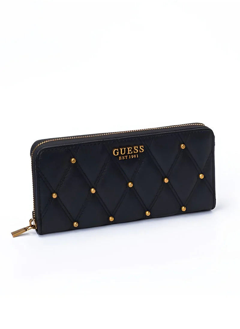 GU Quilted Black Wallet For Women