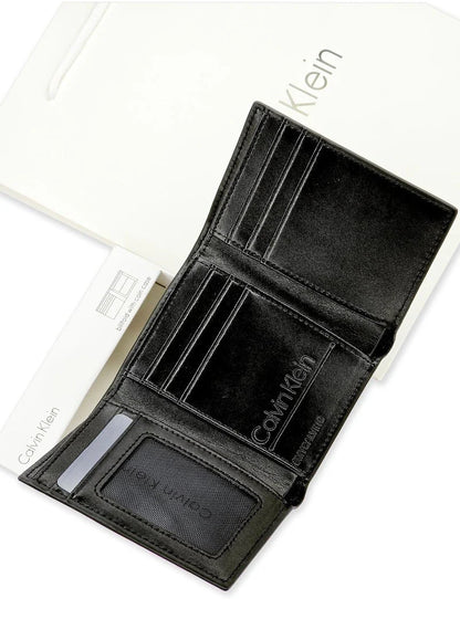 CK Monogram Trifold Black Wallet For Men