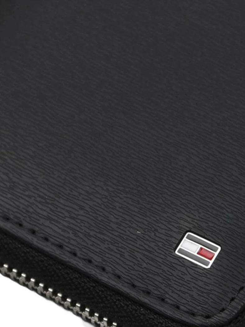 TH Long Black Leather Wallet For Men