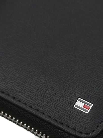 TH Long Black Leather Wallet For Men