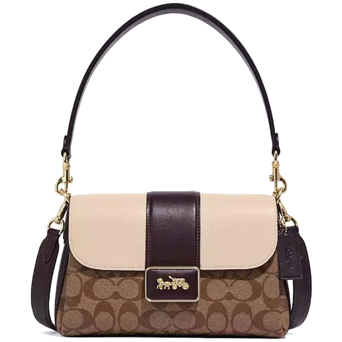 Coach Beige Multi Women Shoulder Bag Cc066 Imupm