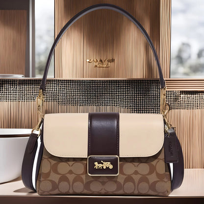 Coach Beige Multi Women Shoulder Bag Cc066 Imupm