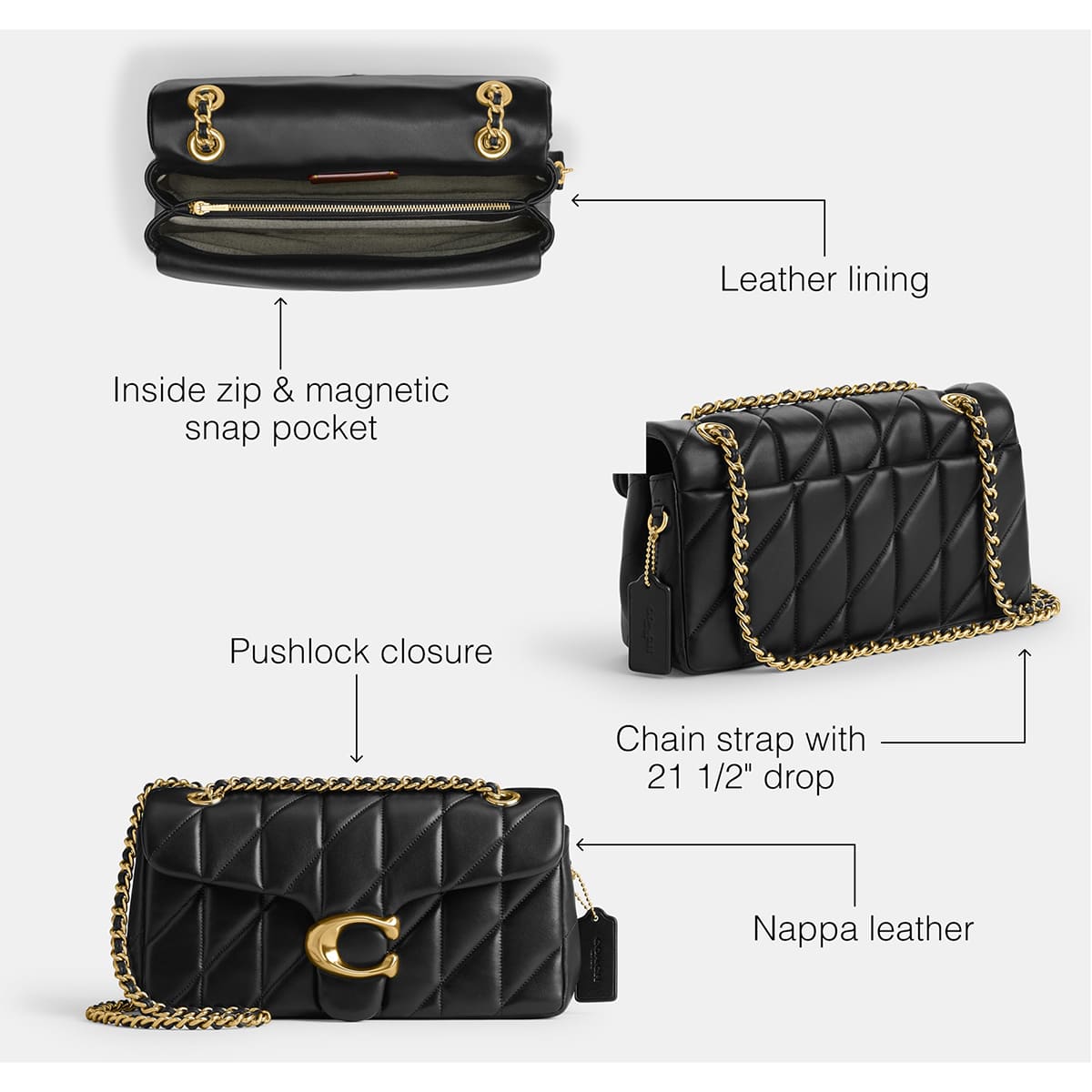 Coach Brass Black Women Shoulder Bag Cp149 B4 Bk