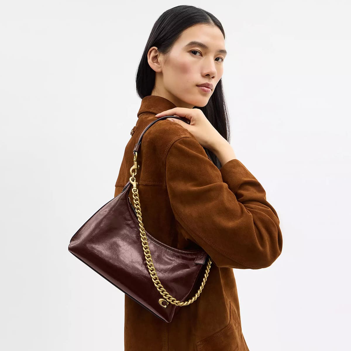 Coach Dark Brown Women Shoulder Bag Cad75 B4Mpl