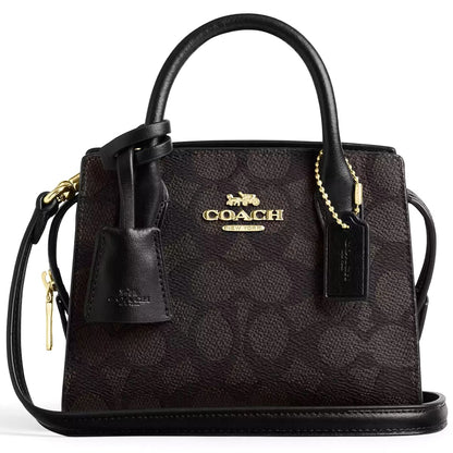 Coach Gold Brown Black Women Handbag Cv974