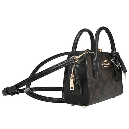 Coach Gold Brown Black Women Handbag Cv974