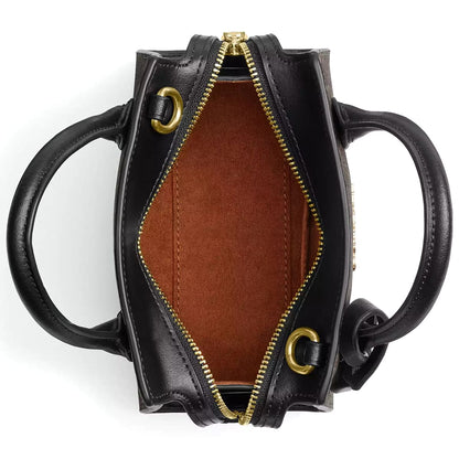 Coach Gold Brown Black Women Handbag Cv974