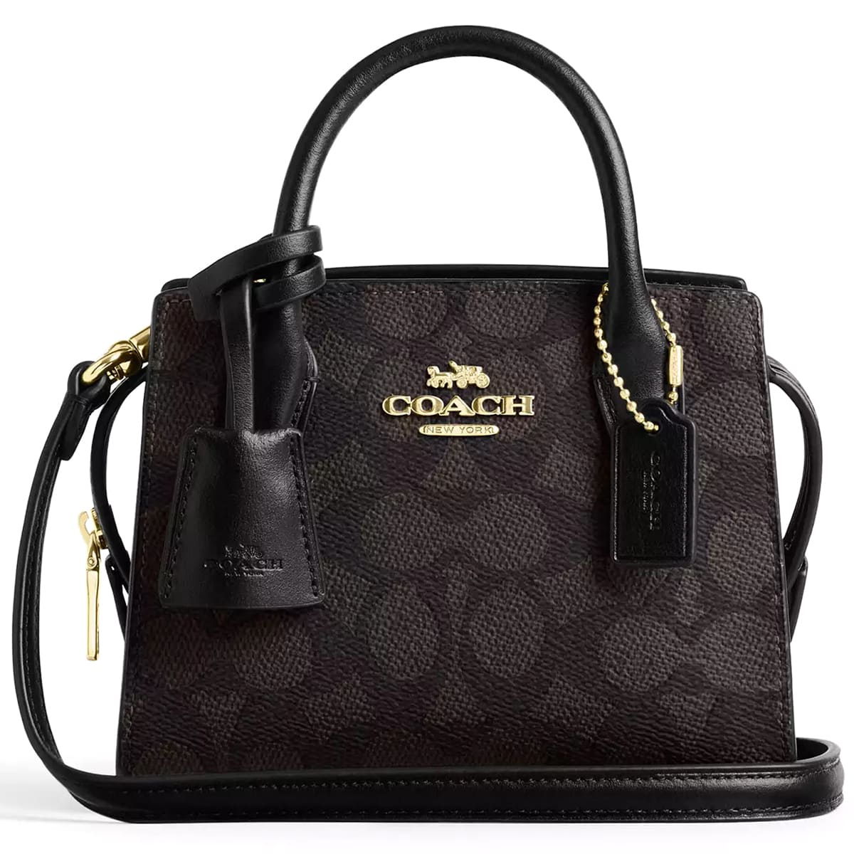 Coach Gold Walnut Black Women Handbag Cv961
