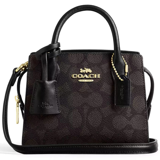 Coach Gold Walnut Black Women Handbag Cv961