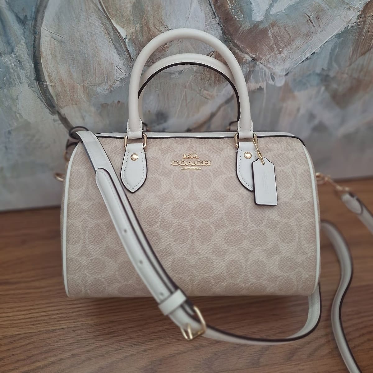 Coach Gold Sand Chalk Women Handbag Cv961 Imxdm