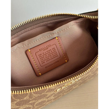 Coach Gold Tan Brown Women Shoulder Bag Cv933