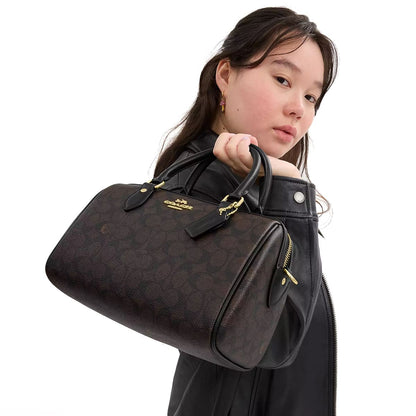 Coach Gold Walnut Black Women Handbag Cv961