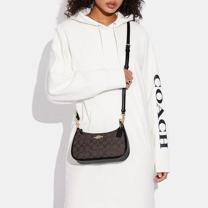 Coach Gold Walnut Black Women Shoulder Bag Cv933