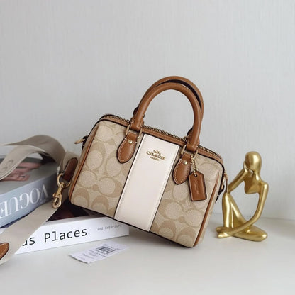 Coach Im Light Khaki Chalk Lt Saddle White Beige Brown Women Handbag Cr243