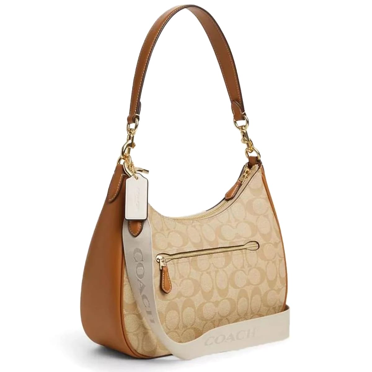 Coach Im Light Khaki Chalk Lt Saddle White Beige Brown Women Shoulder Bag Ct257