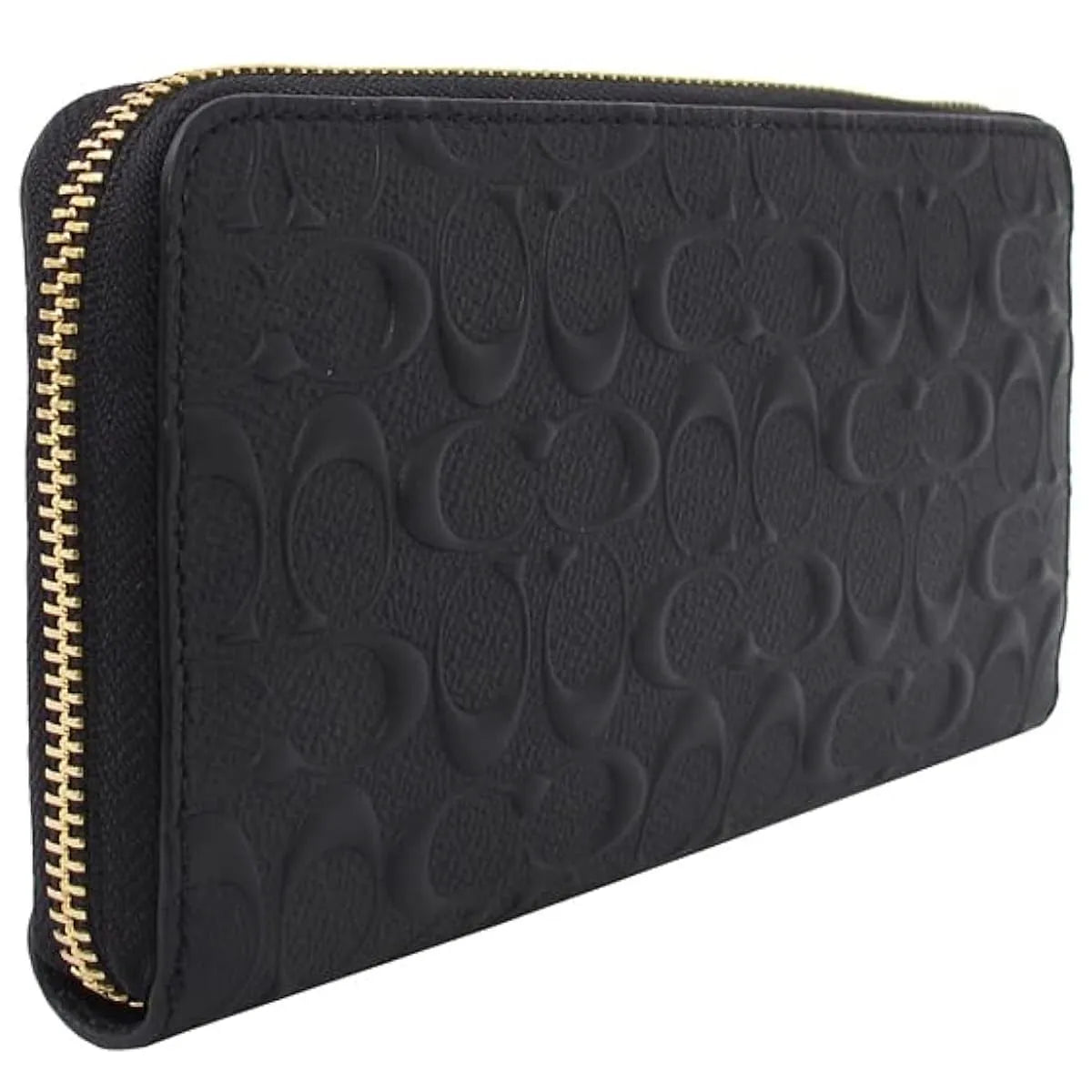 COACH Women’s Black Signature Zip-Around Wallet F53834