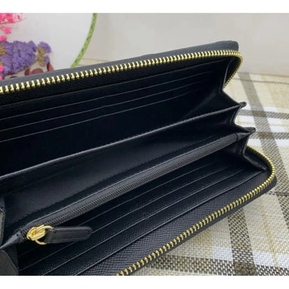 COACH Women’s Black Signature Zip-Around Wallet F53834