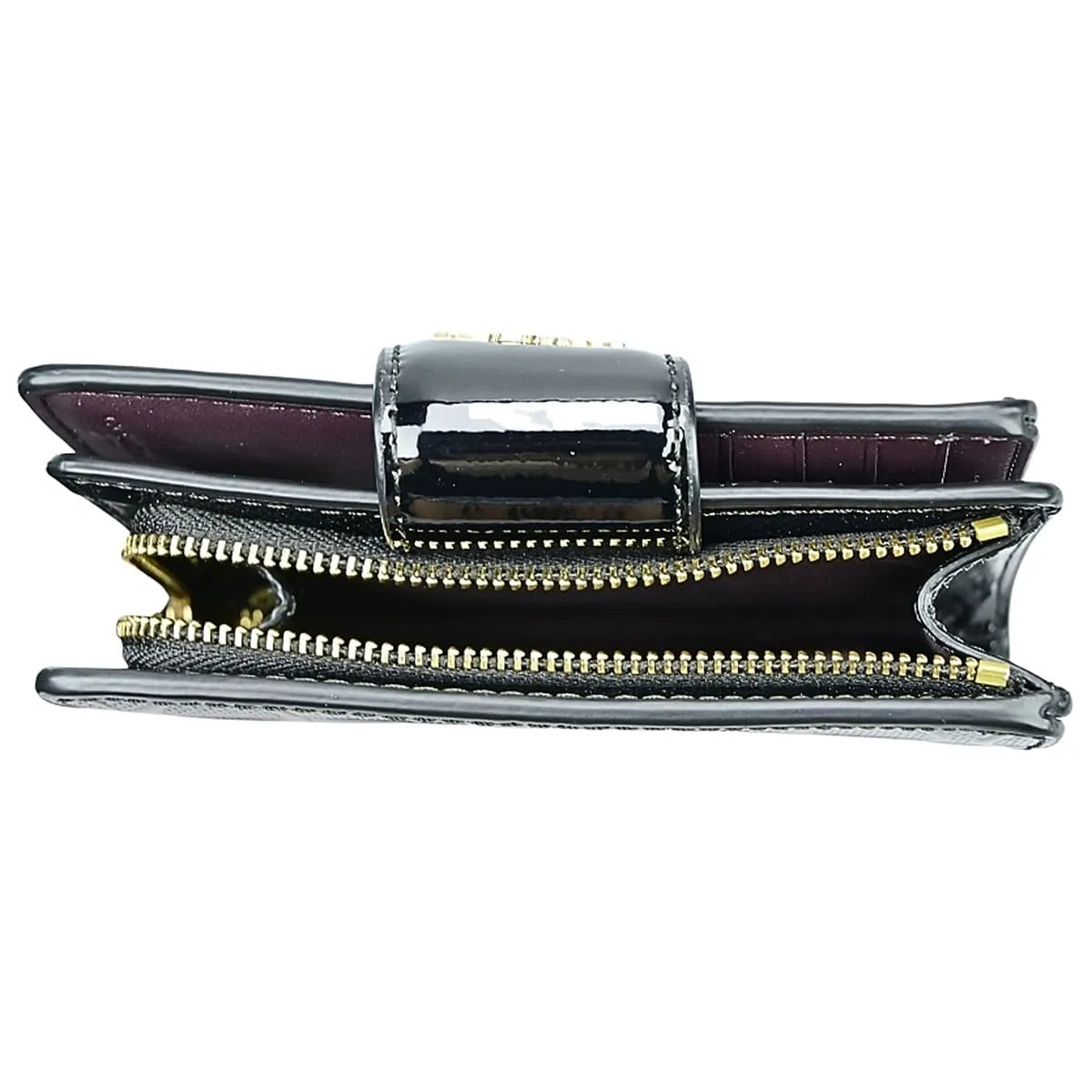 COACH Women’s Signature Patent Leather Medium Corner Zip Wallet CV414